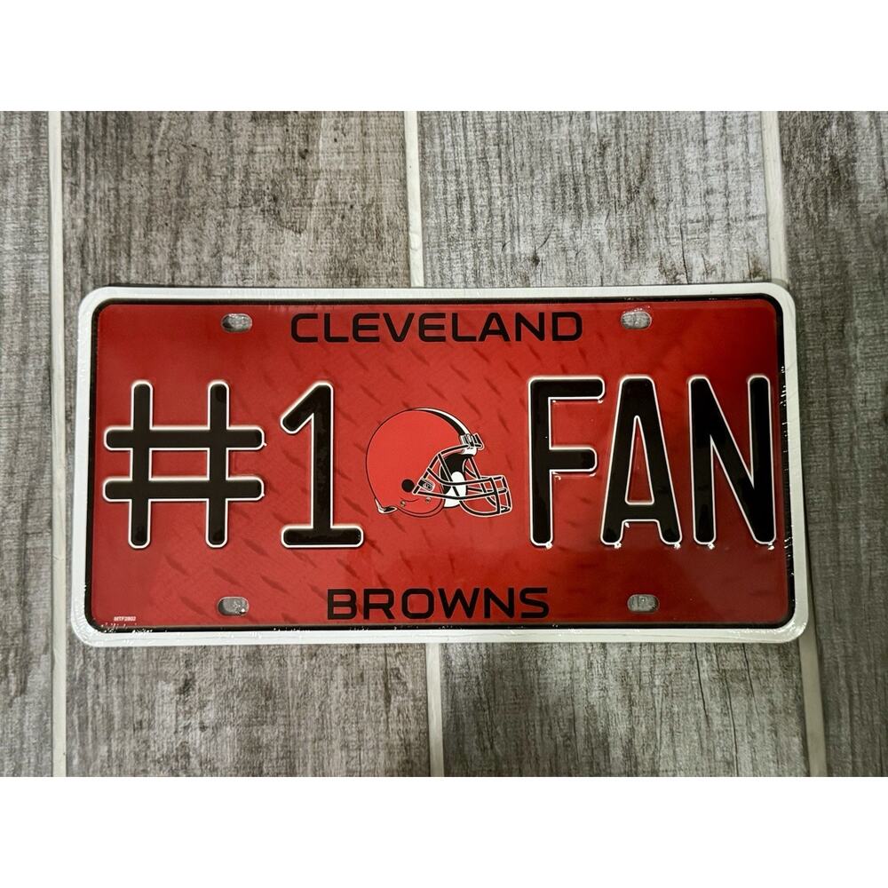 #1 Cleveland Browns Fan License Plate | NFL Embossed Car Tag | Sign